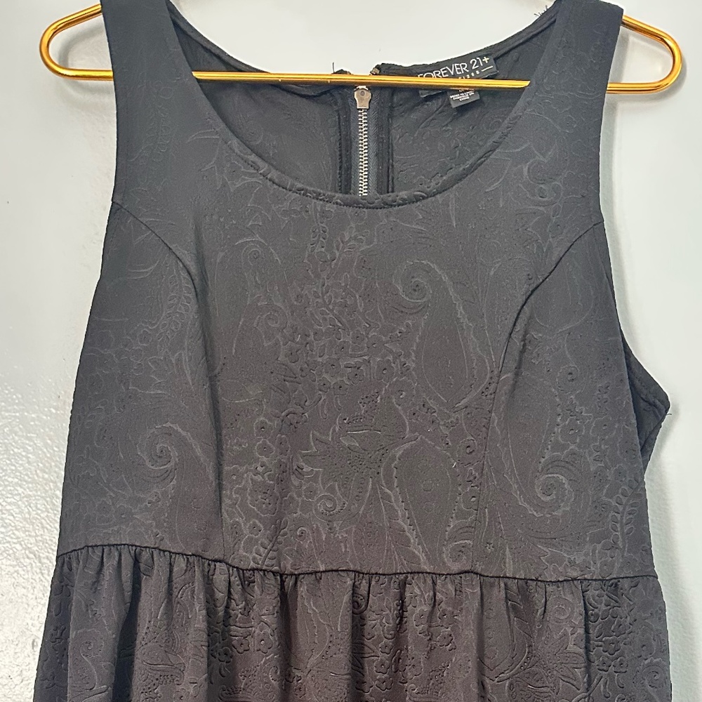 Forever 21+ Floral Design Black Plus Size Dress
